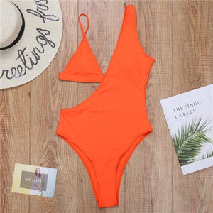 Asymmetric Push Up  One Shoulder Monokini