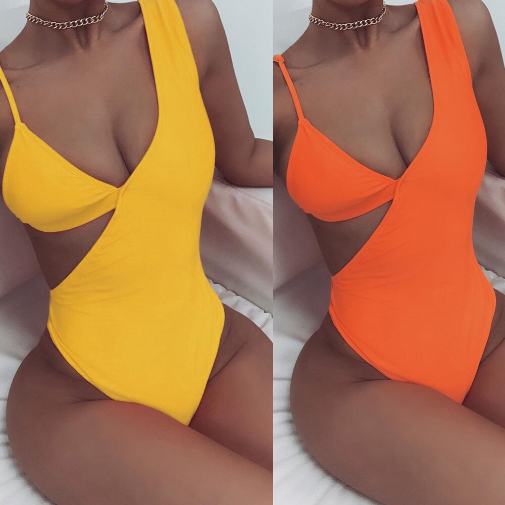 Asymmetric Push Up  One Shoulder Monokini