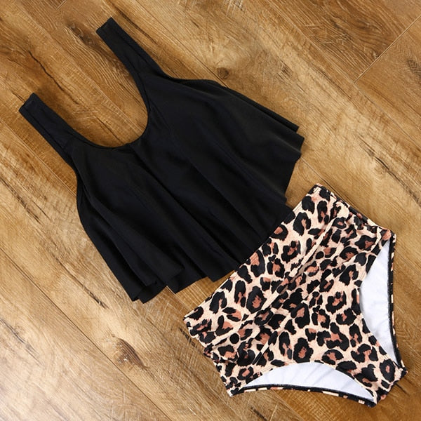 Leopard High Waist Tankini