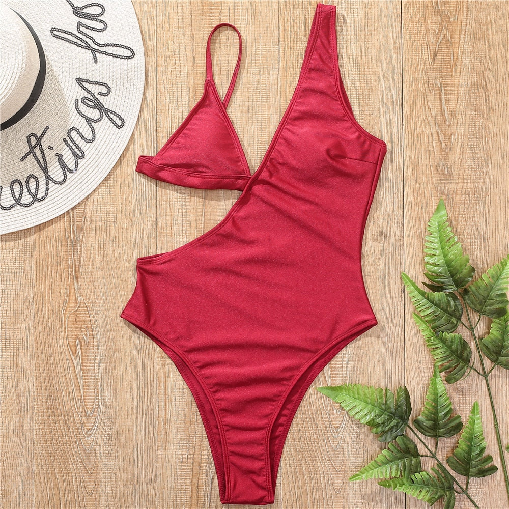 Asymmetric Push Up  One Shoulder Monokini