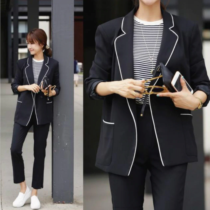 Woman Deep V-Neck Lapel Jacket