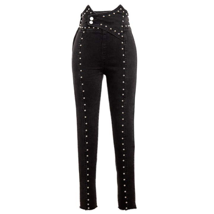 Studded High Waist Pants