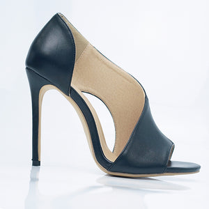 Madison Ave stiletto peep to heels