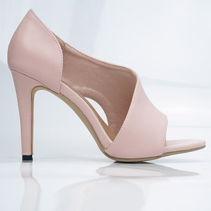 Madison Ave stiletto peep to heels