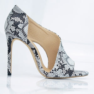 Madison Ave stiletto peep to heels