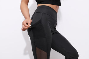 Mesh Insert Patchwork Push up Leggings