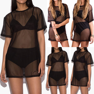 Sheer Mesh Crew Neck Shirt