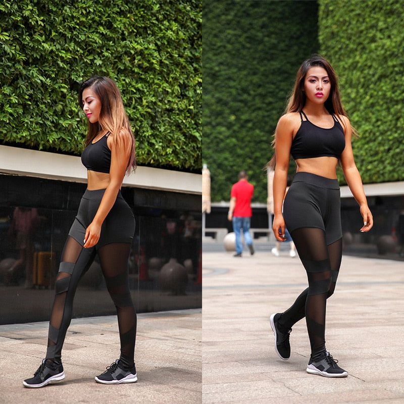 Mesh Insert Yoga Pants