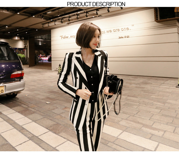 Striped RK Two Piece Suit Set