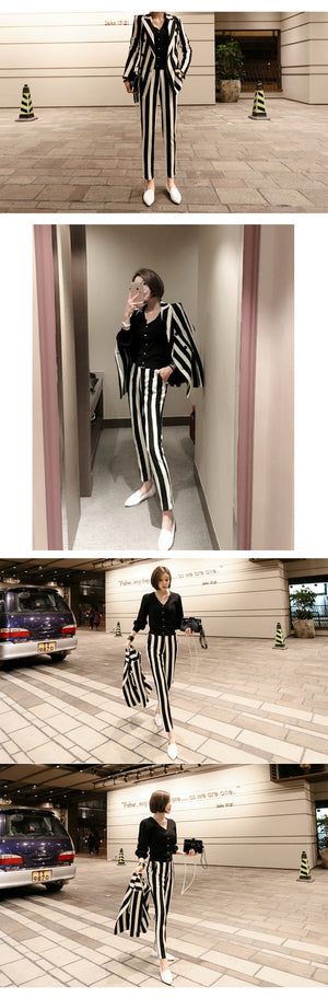 Striped RK Two Piece Suit Set