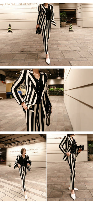 Striped RK Two Piece Suit Set