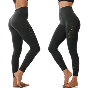 Mesh Insert Tummy Control Compression Yoga Pants