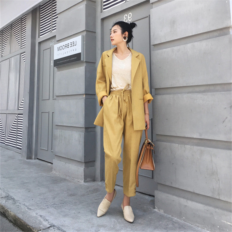 long-sleeved two-piece oversized Suit