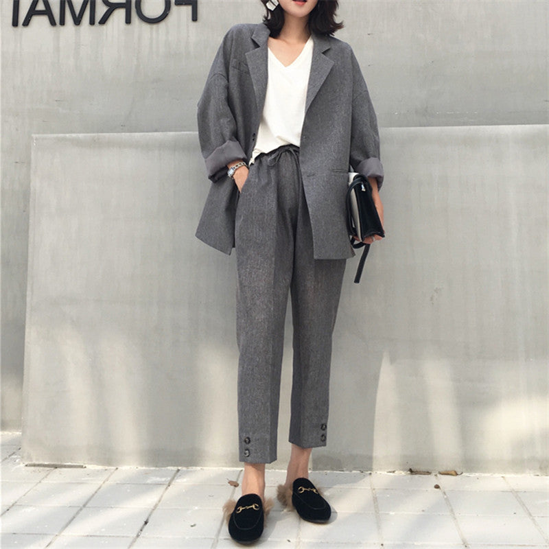 long-sleeved two-piece oversized Suit