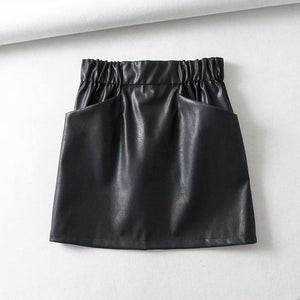 Faux Leather Jumper Skirt