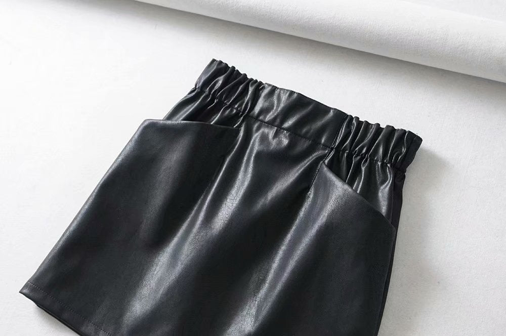 Faux Leather Jumper Skirt