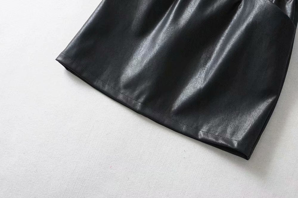 Faux Leather Jumper Skirt