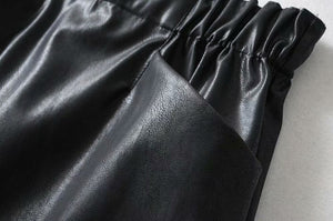 Faux Leather Jumper Skirt