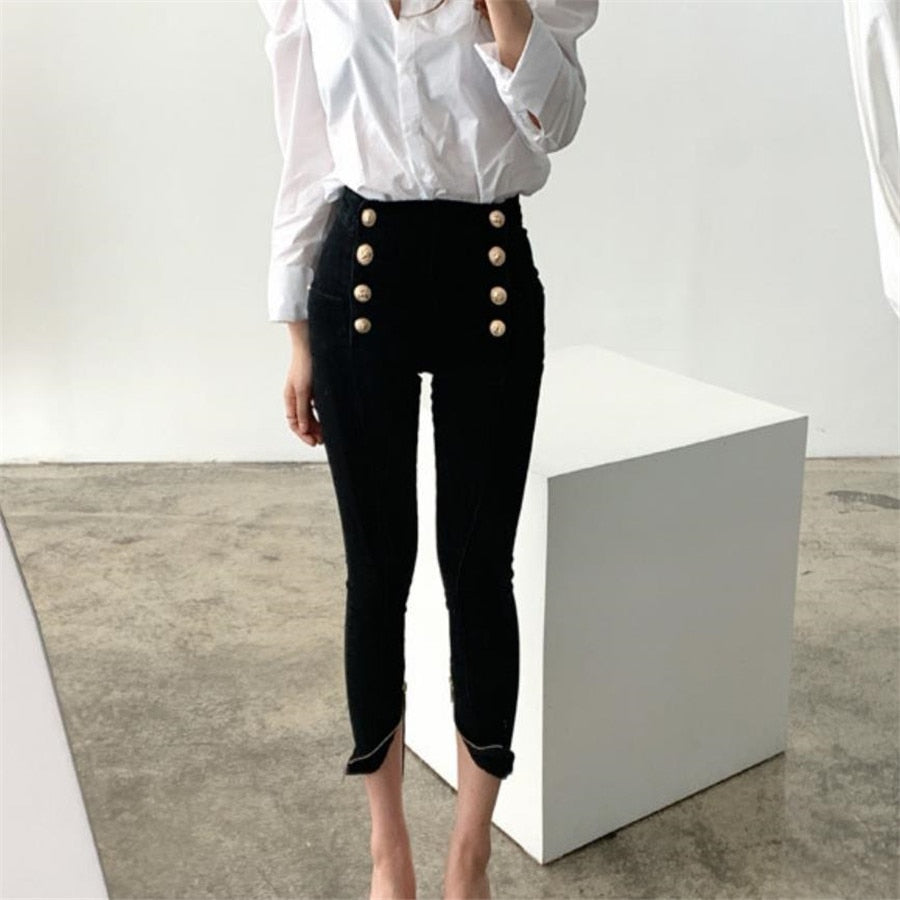 Dubble Buckle Pencil Pants