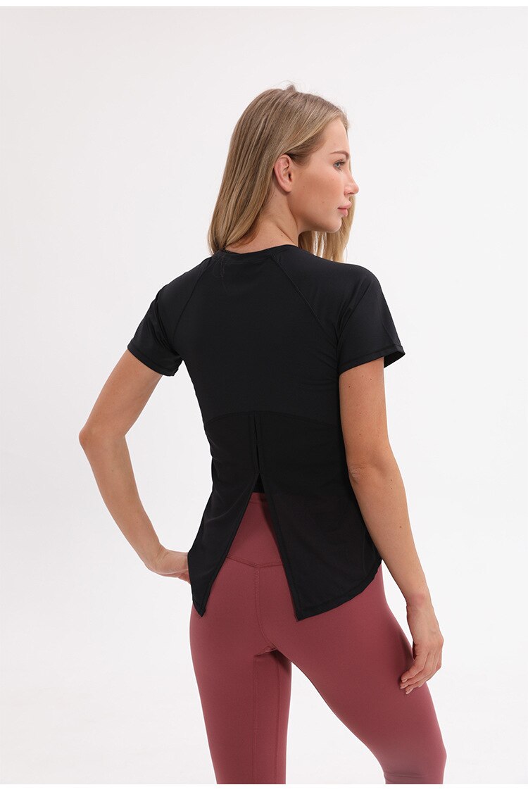 Mesh Patchwork Yoga Top