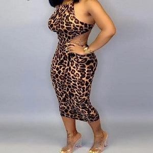 leopard Print Backless Dress