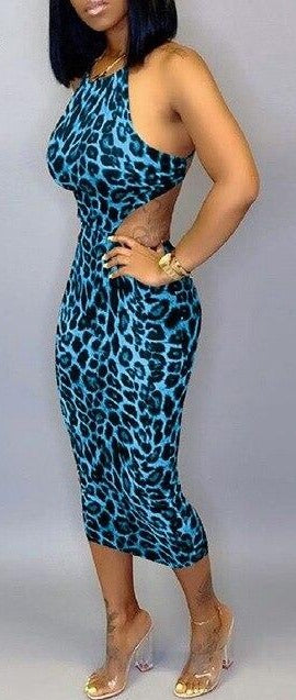 leopard Print Backless Dress