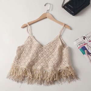 Vintage Sleeveless Tassel Vest