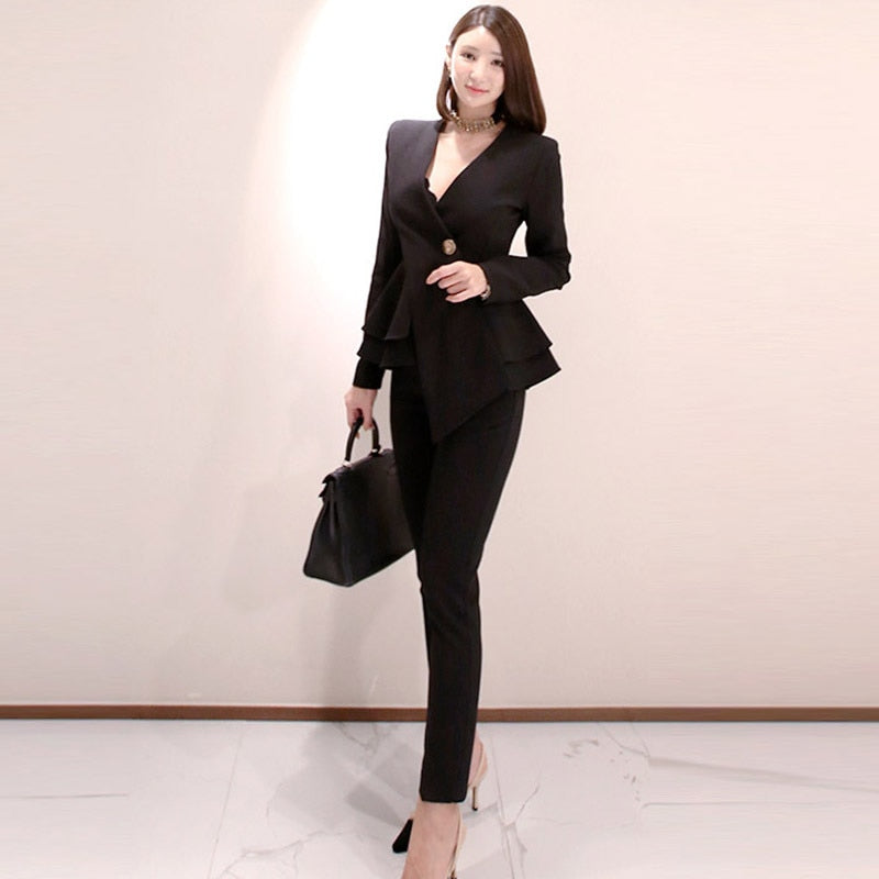 Peplum Two Piece Suit