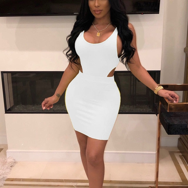 Backless Bodycon Cut Out Mini Dress