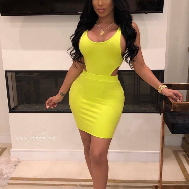 Backless Bodycon Cut Out Mini Dress