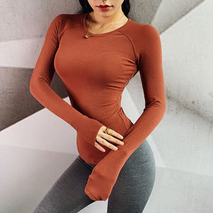 Long Sleeve Sport Quick Dry Crop Top