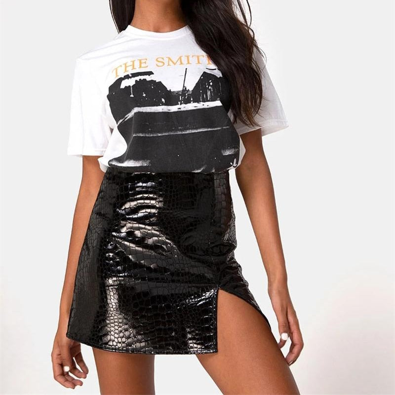 Faux Alligator Mini Skirt