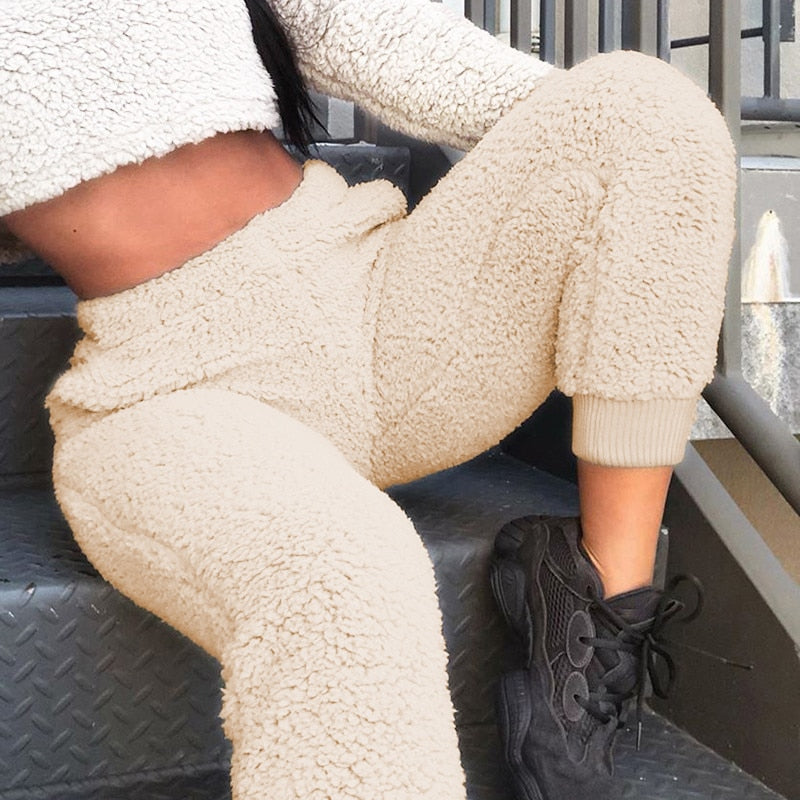 Faux Wool Fleece Sweat pant's