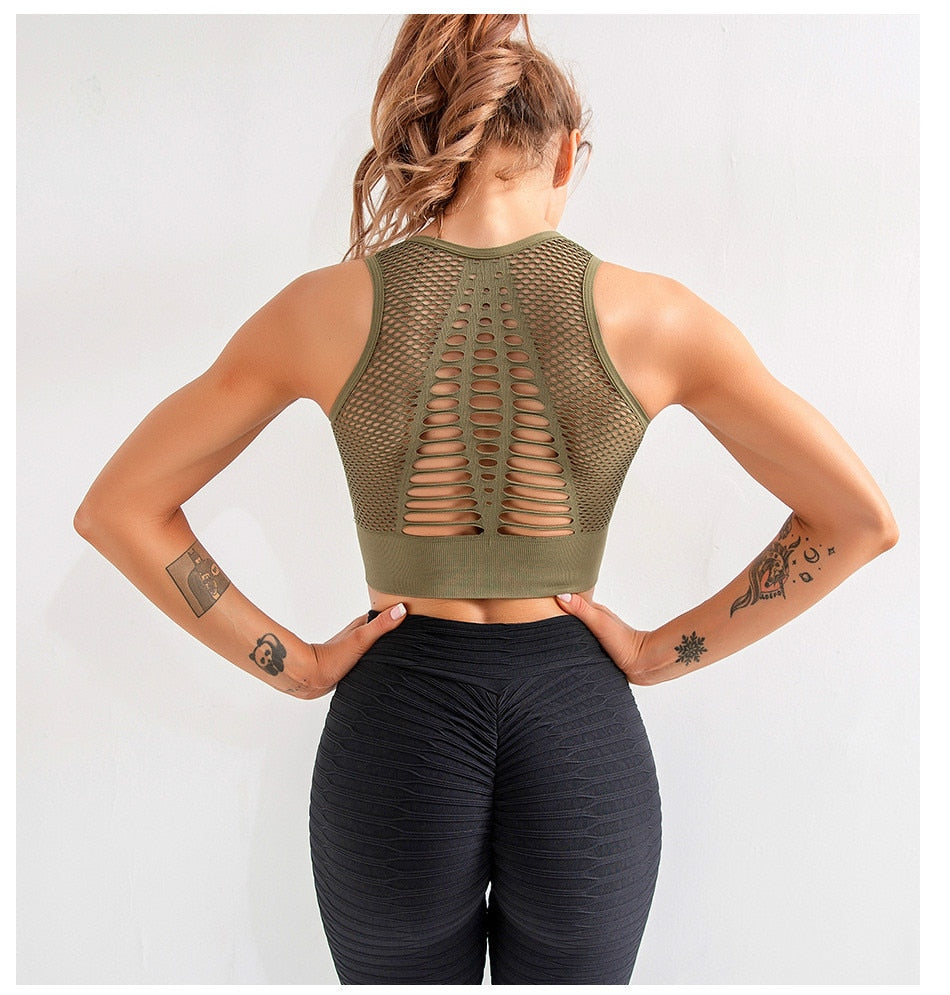 Racerback Padded Yoga Crop Top