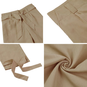 High Waist Sash Bow Trousers