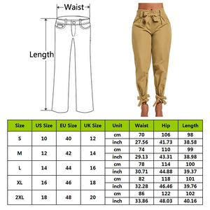 High Waist Sash Bow Trousers