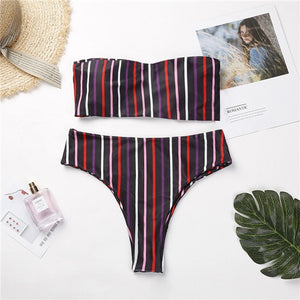 Valley Girl Two Piece High Cut Swim Set