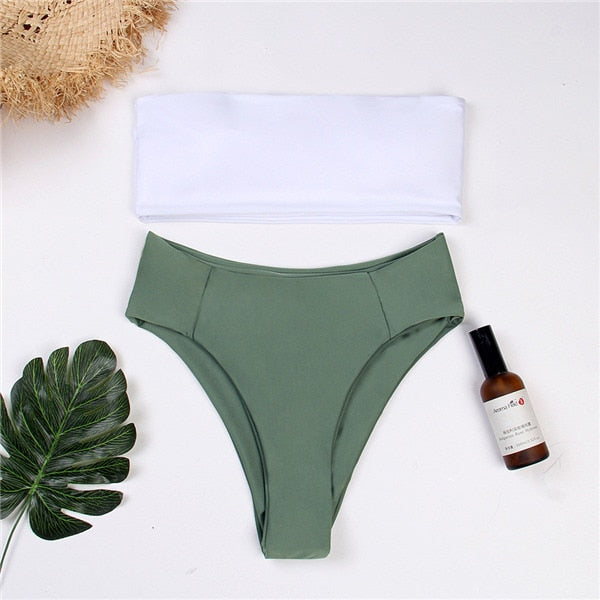 Valley Girl Two Piece High Cut Swim Set