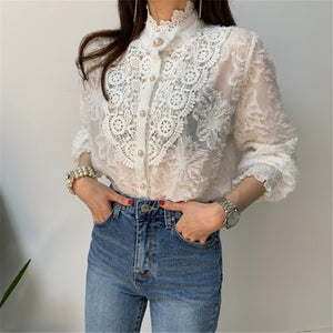 Vintage Crochet Lace Blouse