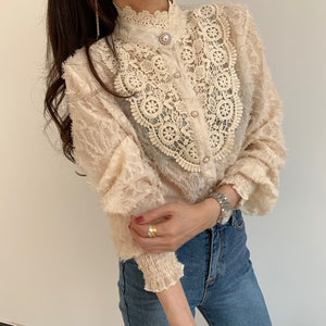 Vintage Crochet Lace Blouse