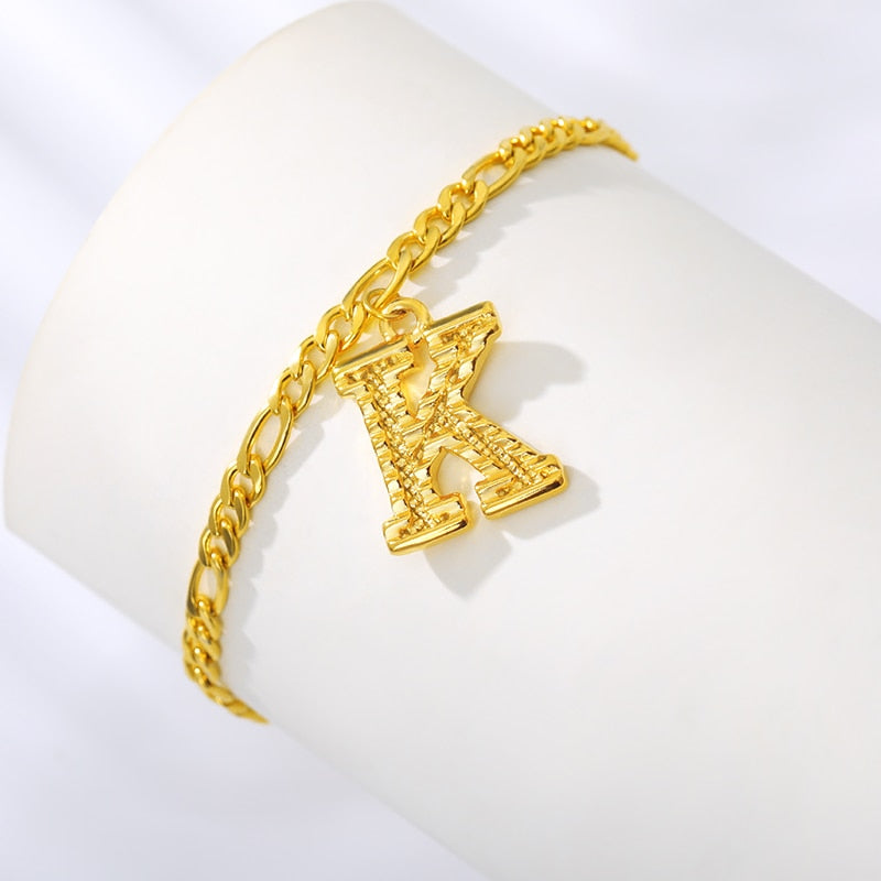 Gold Letter Anklet