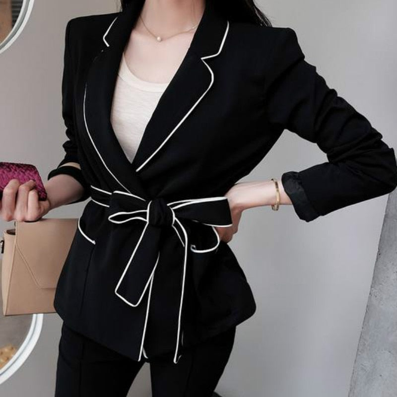 Woman Deep V-Neck Lapel Jacket