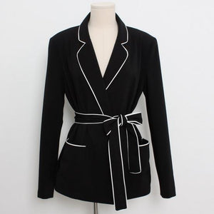 Woman Deep V-Neck Lapel Jacket