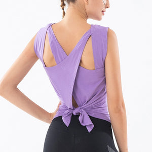 Mesh Yoga Cross Back Tops