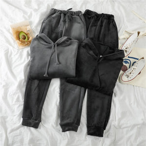 Faux Suede Hoodie and Jogger Set