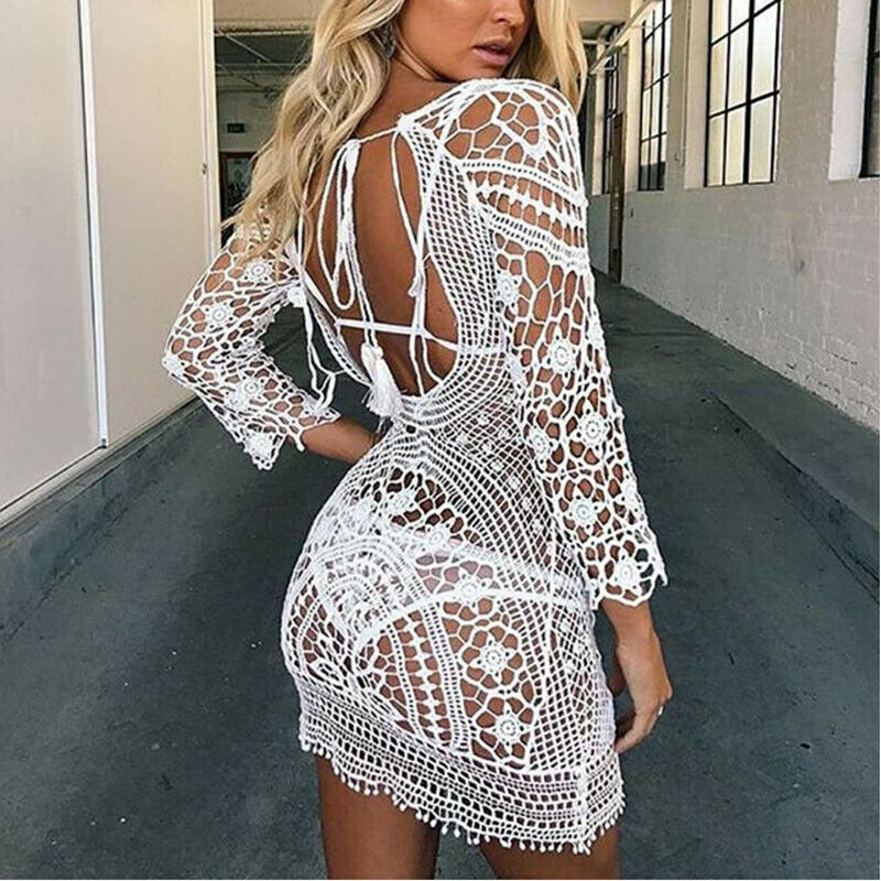 Crochet Backless Beach Dress