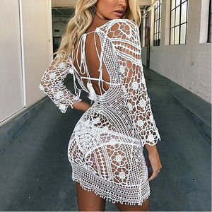 Crochet Backless Beach Dress