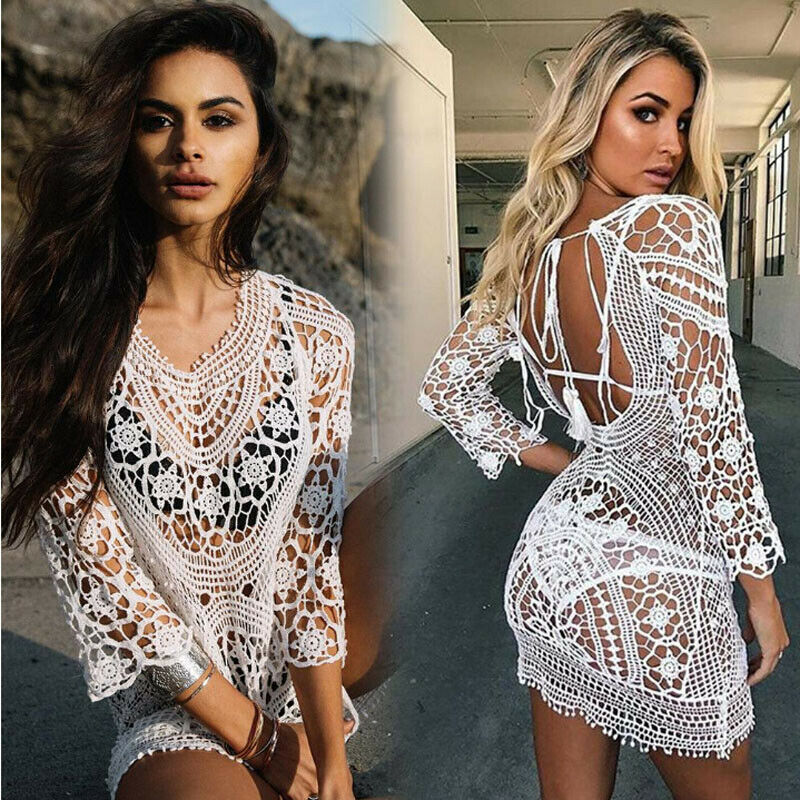 Crochet Backless Beach Dress