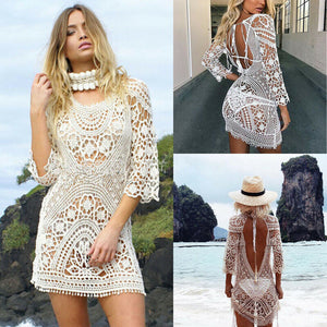 Crochet Backless Beach Dress