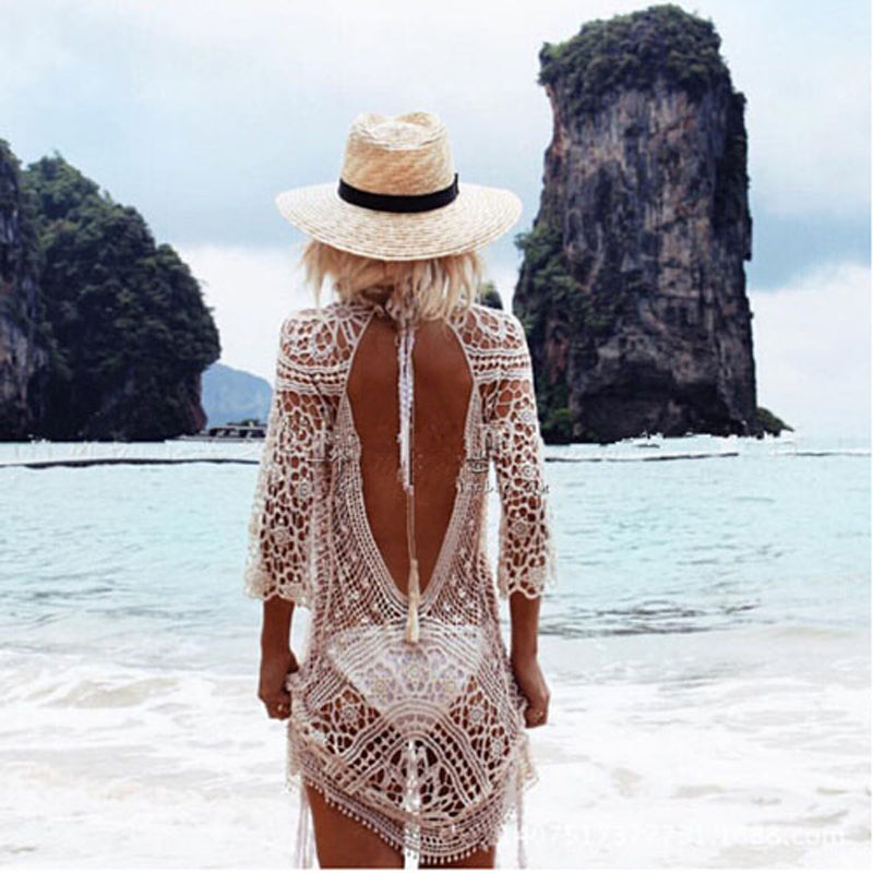 Crochet Backless Beach Dress